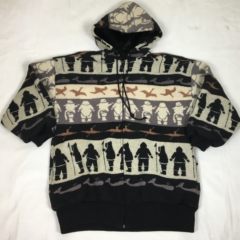 Tundra Canada Zip Up Hooded Wool Sweater Jacket M